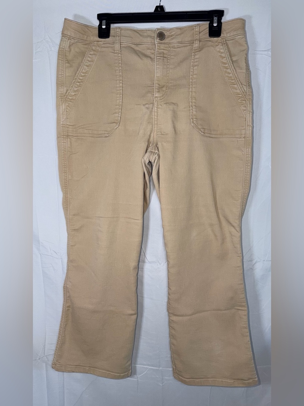 Democracy Ab Technology Beige Straight-Leg Cotton Pants